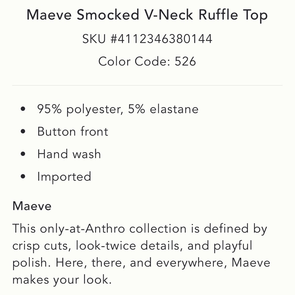 Anthropologie Maeve V Neck Ruffle Top - Picture 5 of 9